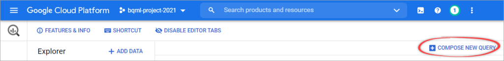 Figure 4. The button to open a new query editor