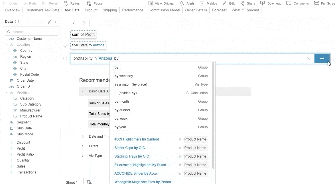 12 Ask Data on Tableau