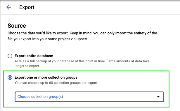 13 firestore export collection