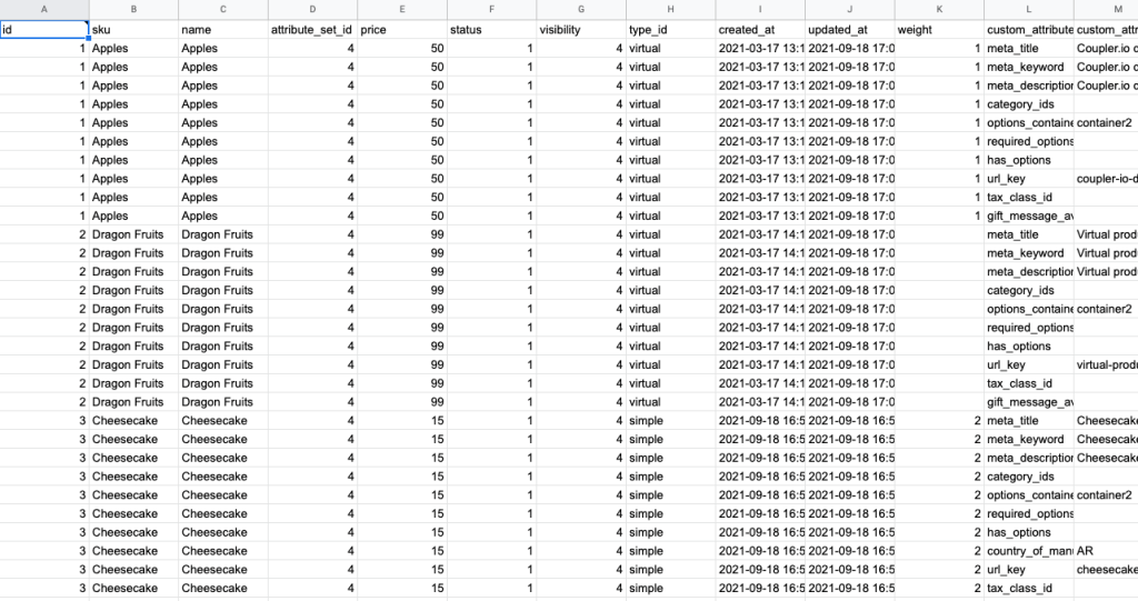 14 - magento sample products export
