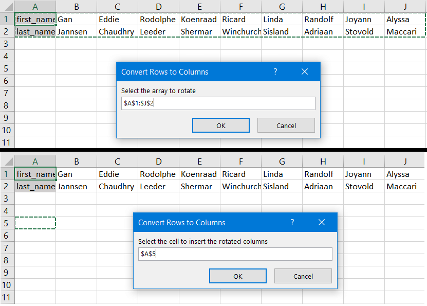14 run rows to columns macro