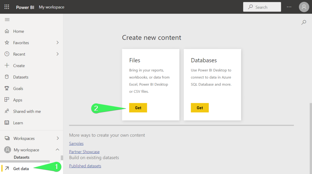17 power bi service get data