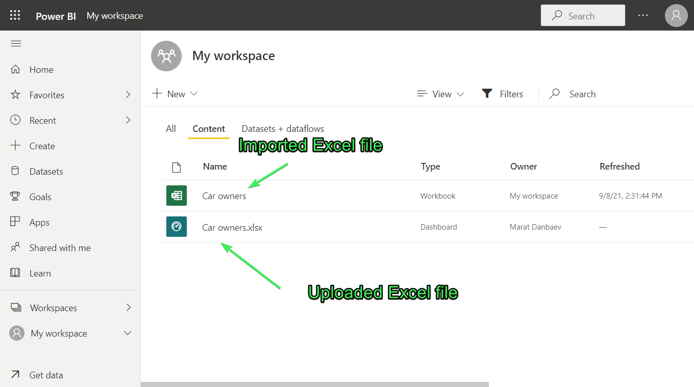 20 archivo excel importado a power bi