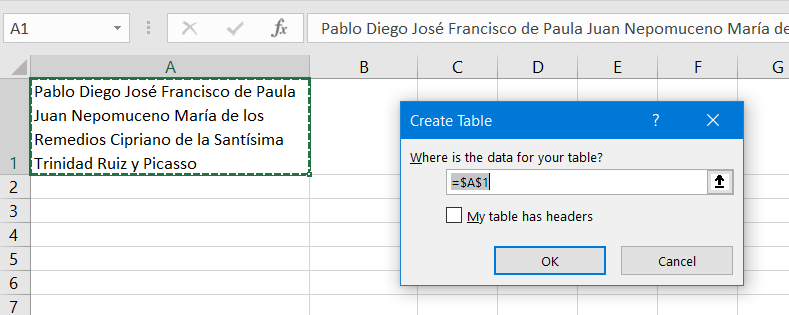 20 select cell as table
