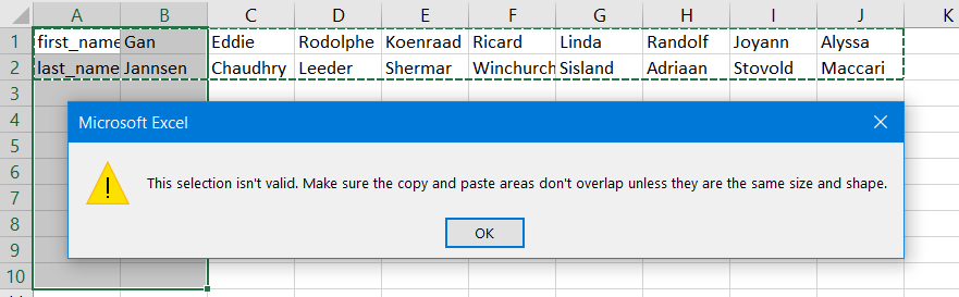 21 overlap error