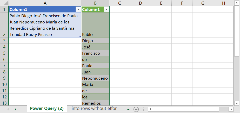 24 power query split data