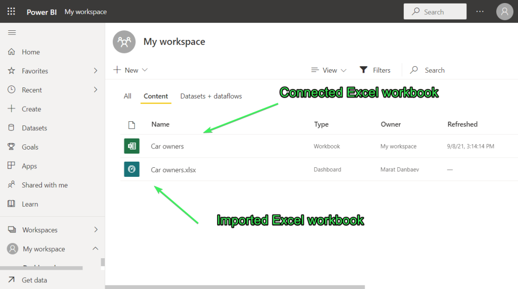 25 excel file imported and connected to power bi
