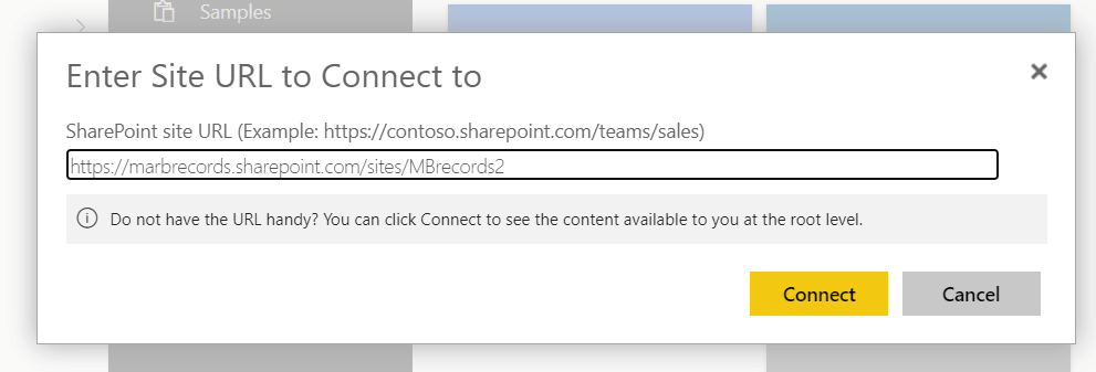 27 enter sharepoint site url