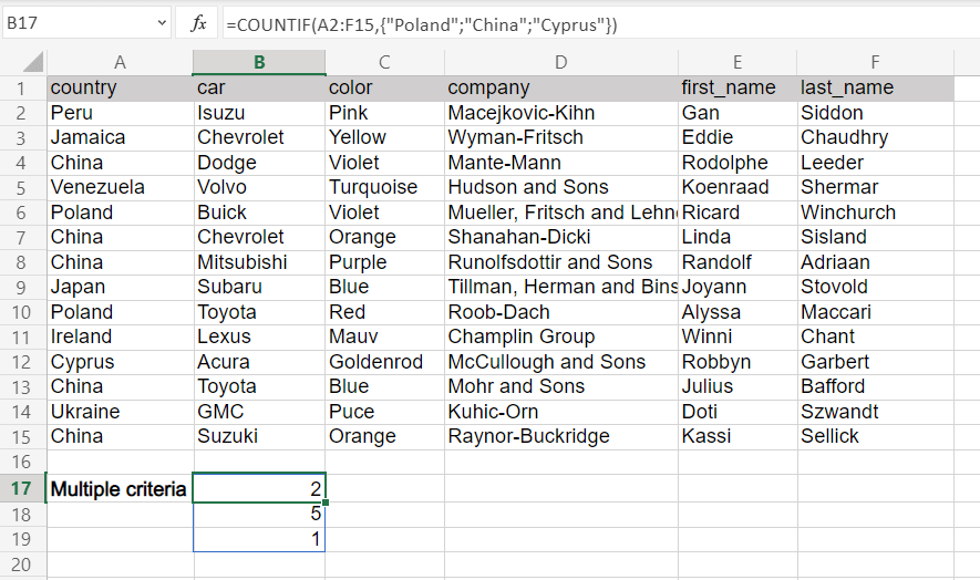 3 excel countif multiple criteria vertical
