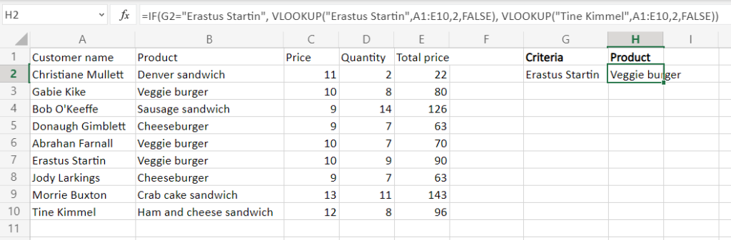 3 if vlookup formula example on two values