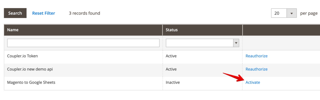 5 - Magento activate integration