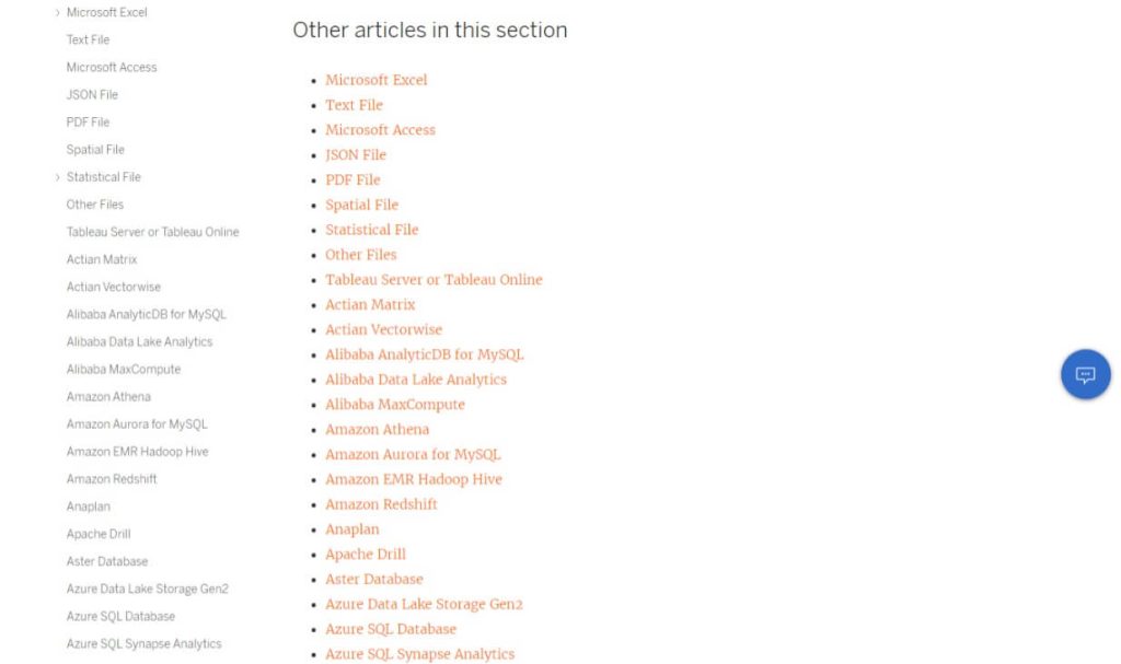 5 some Tableau data connectors.