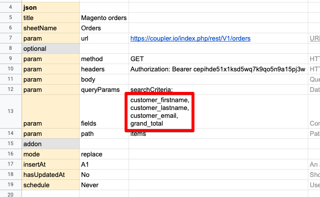 9 - magento fields parameters
