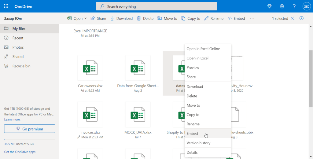 9 onedrive embed