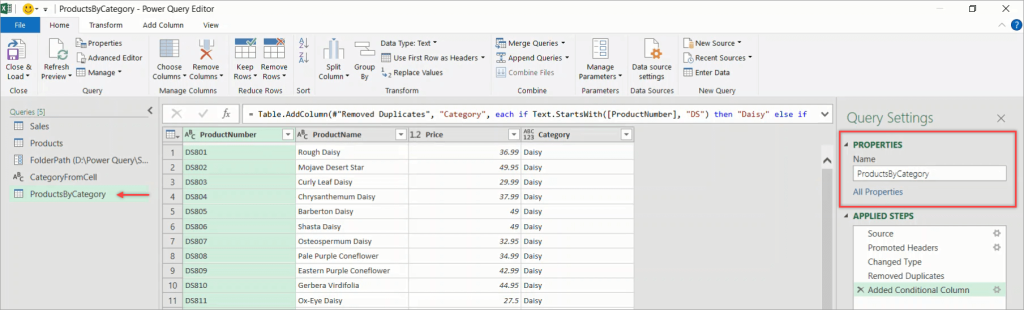 Figure 34. Creating a duplicate of the Products query