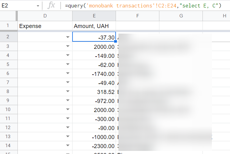 query monobank transactions