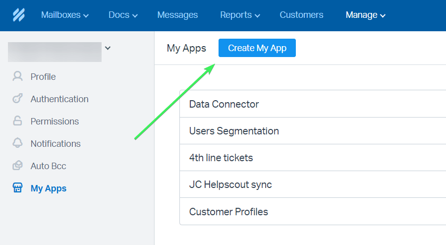 1 create app help scout