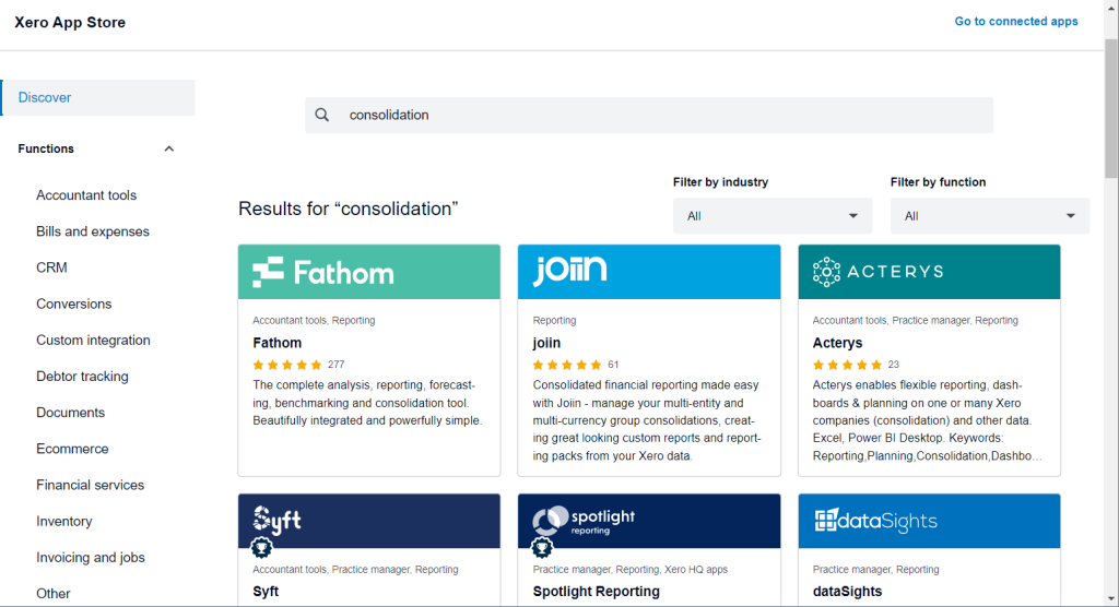 39 xero apps consolidation