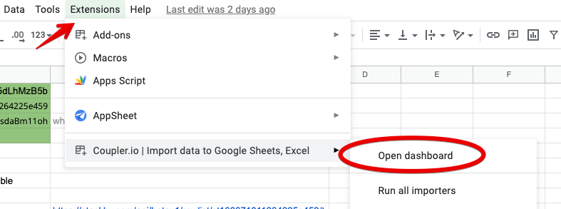 4 stackby google sheets coupler extension