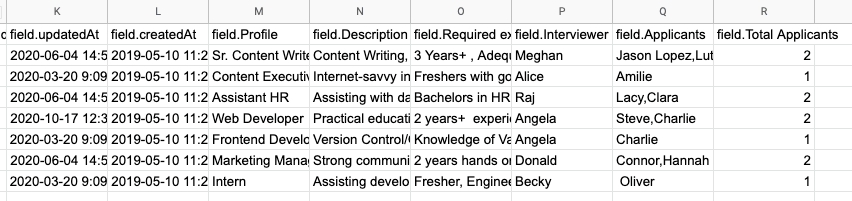 6 stackby google sheets sample export