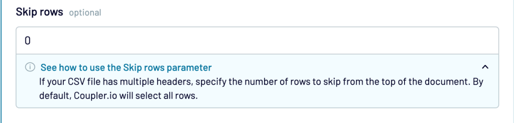 skip rows