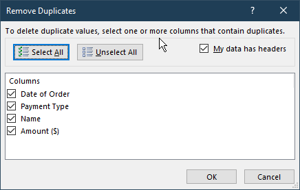 10 Feld Remove Duplicates