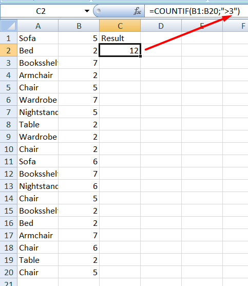 12 countif using operator more than