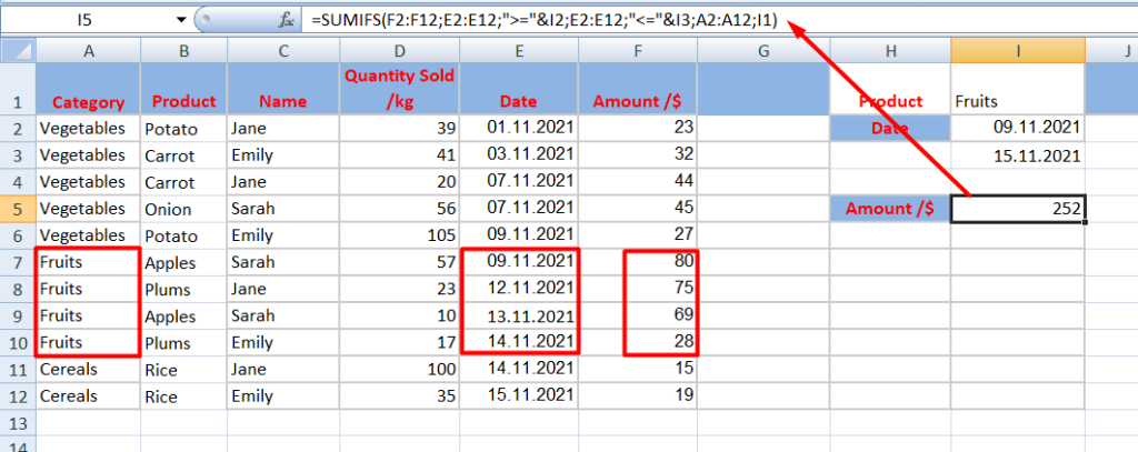 12 sumif multiple criteria date range