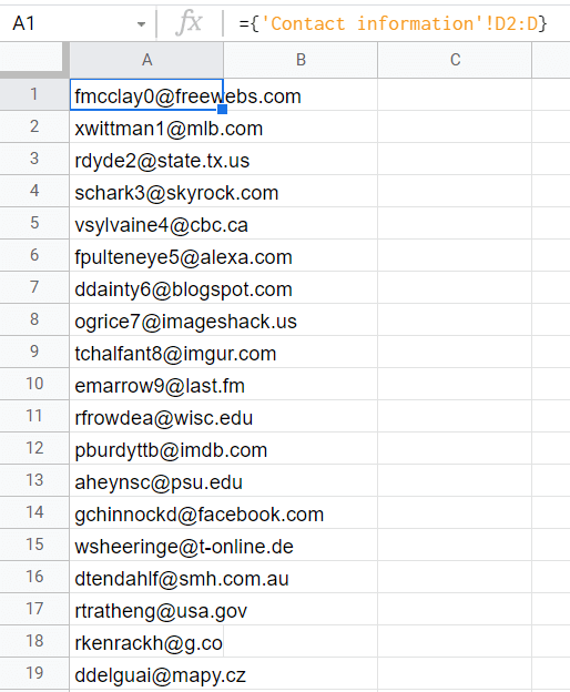 18 reference list emails