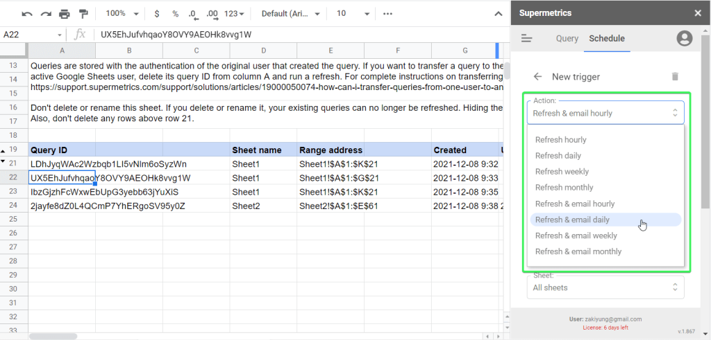 5 scheduled emails
