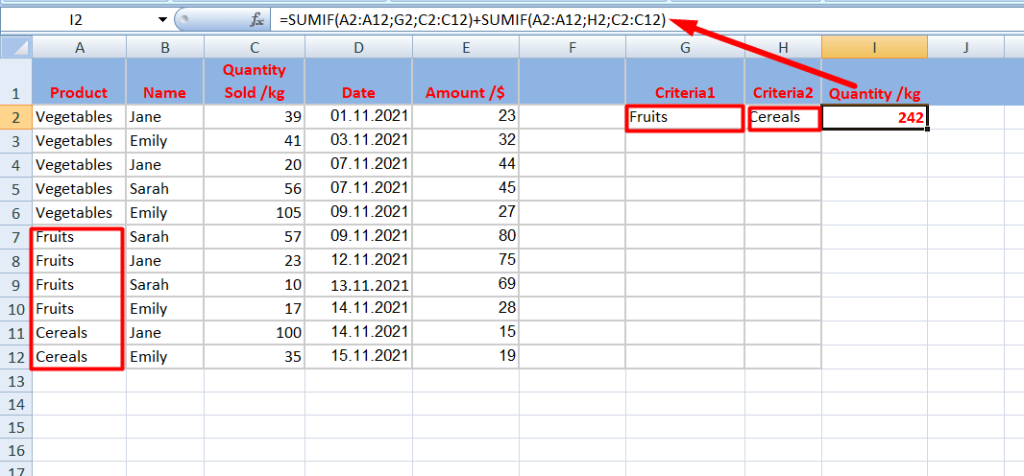 8 sumif sumif formula cell reference