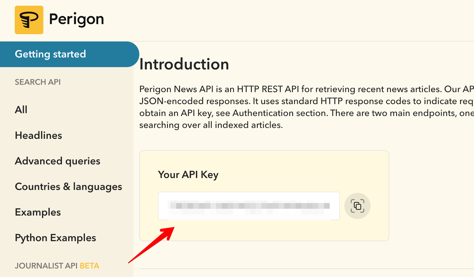 1 perigon api key