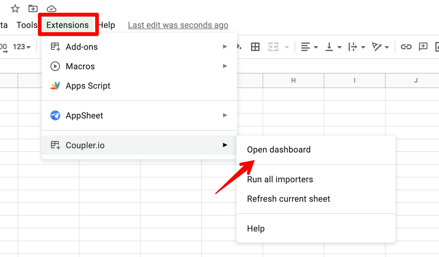 2 google sheets coupler extension