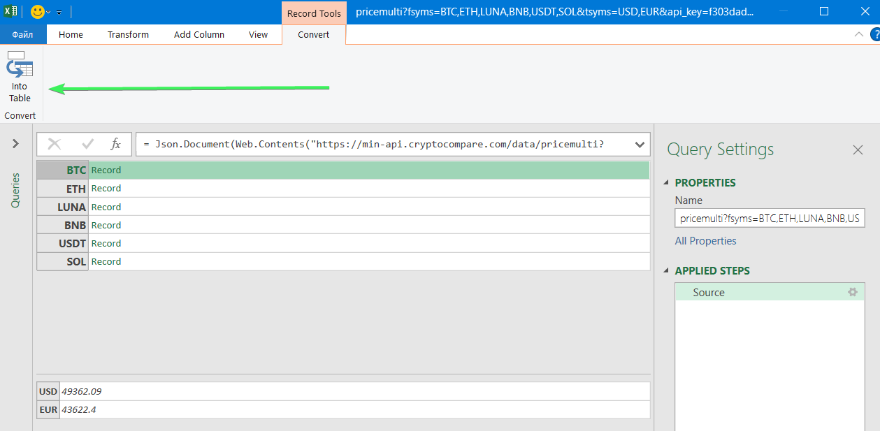5 power query en tabla