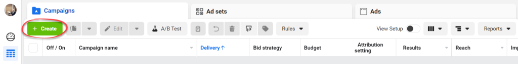 Figure 4.0.1. Setting up an ad in Facebook Ads Manager