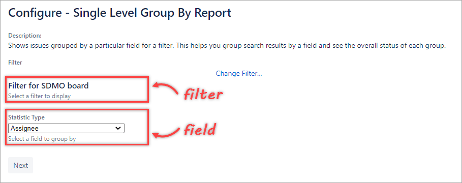 Figure 7.6.1. The Single Level Group By Report configuration page