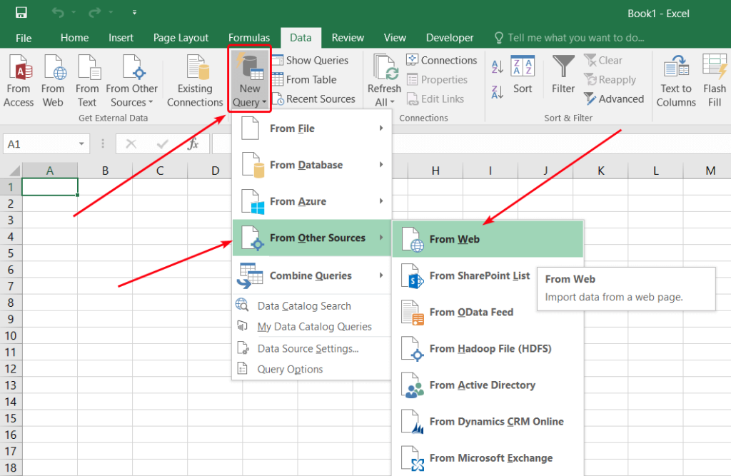 1 import web excel