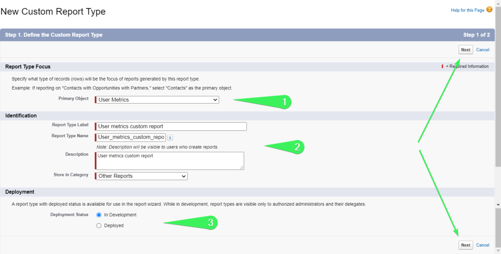 20 define custom report type