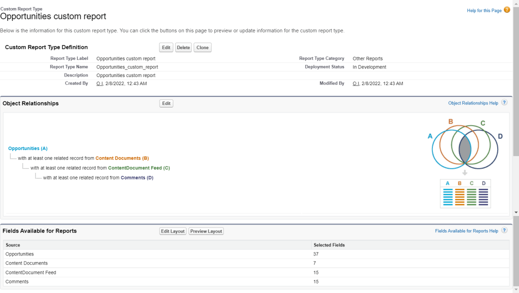 22 information custom report type