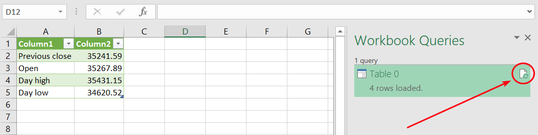 4 tabla cargada excel