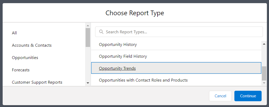 8 choose report type