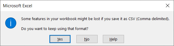 9 csv excel warning