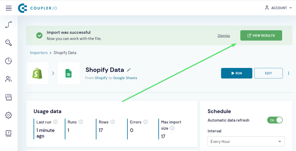 9 views results shopify products