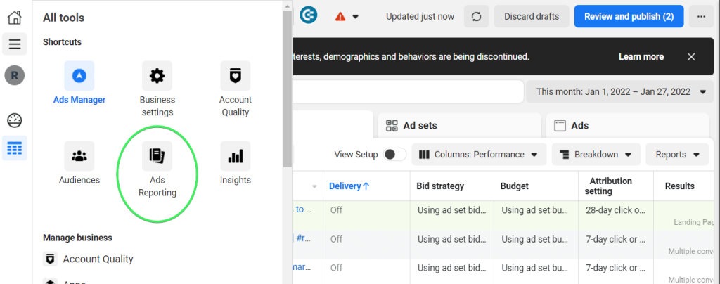 1 Ads Reporting tool