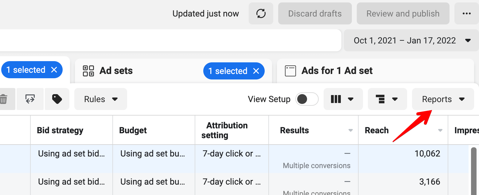 1 facebook ads reports