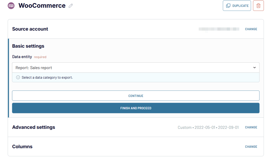 1 woocommerce source account