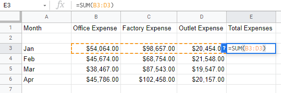 14 calculations google sheets horizontal sum