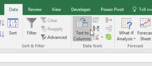 15 click on the button text to columns