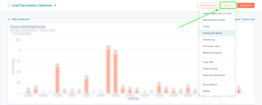 17 dashboard actions