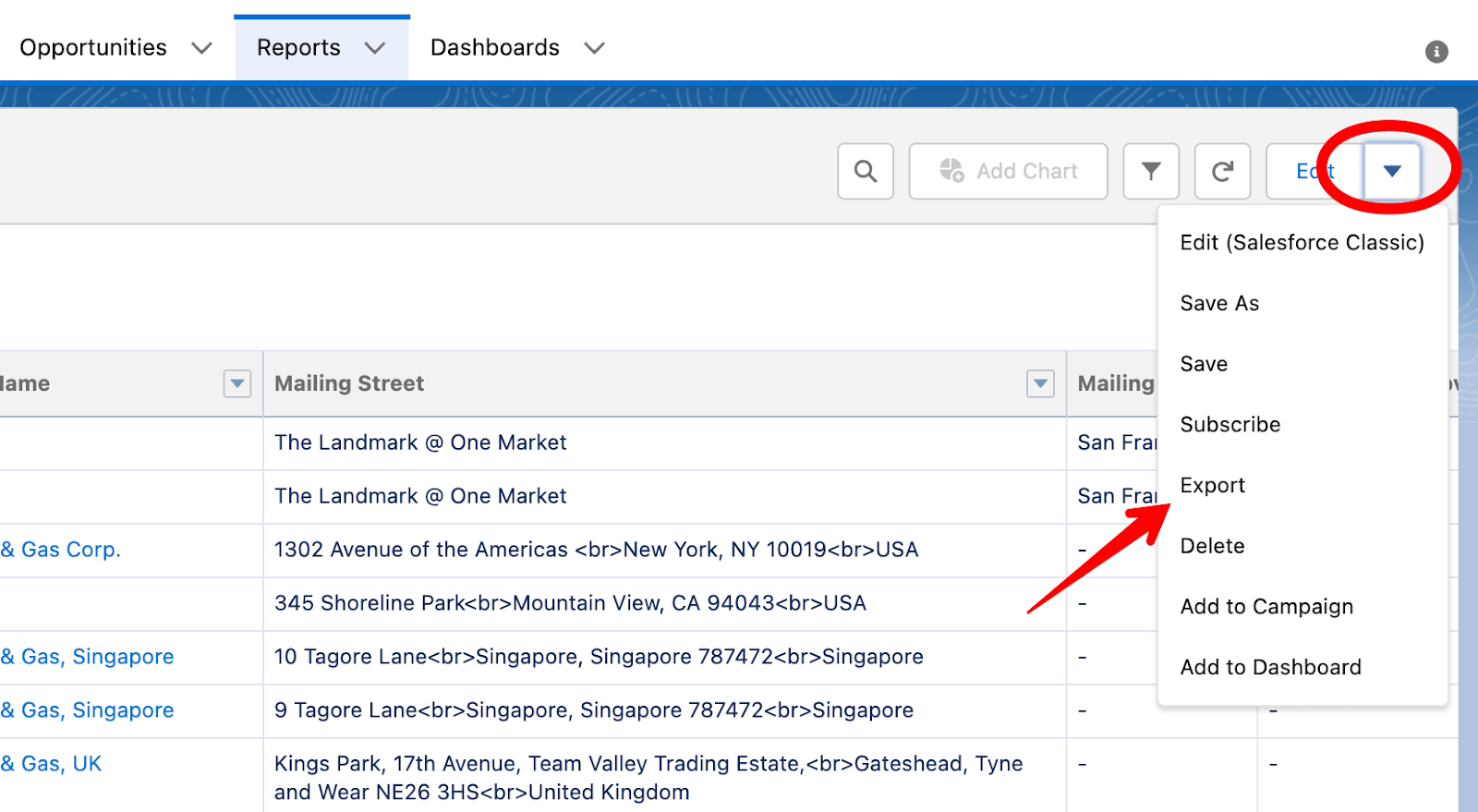 2 export salesforce contacts export report